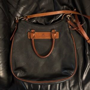 Dooney & Bourke Black and Brown Shoulder Bag